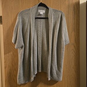 Croft & Barrow Gray Open-Front Cardigan